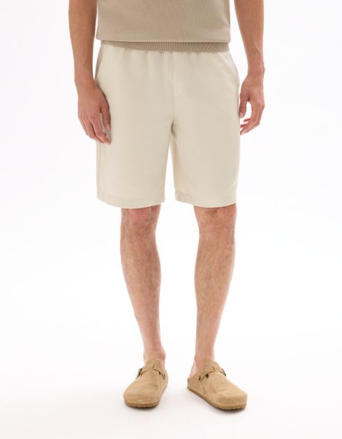 Bermuda TENCEL™ Lyocell et lin mélangé - beige