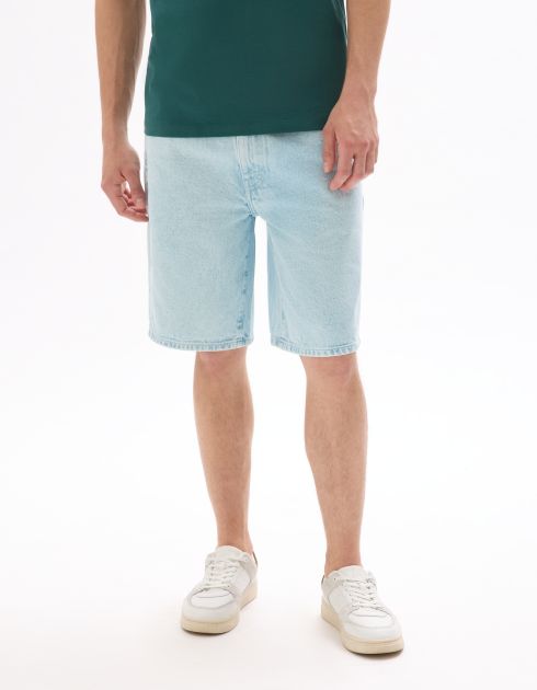 Bermuda en jean 100% coton - bleu clair