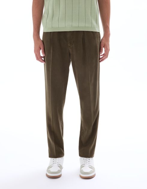 Pantalon chino straight TENCEL™ Lyocell - kaki