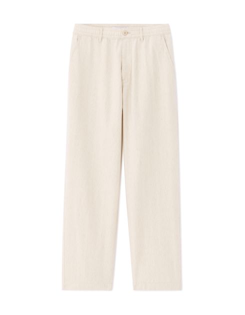 Pantalon straight jacquard - écru