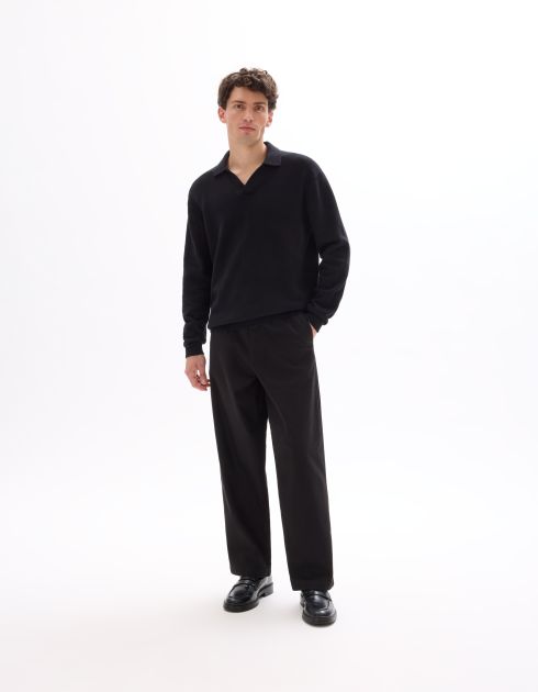 Pantalon chino baggy 100% coton - noir