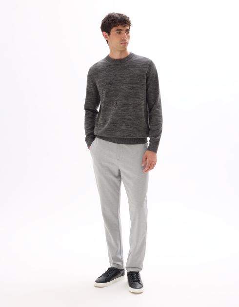 Pantalon chino slim en jersey - gris clair