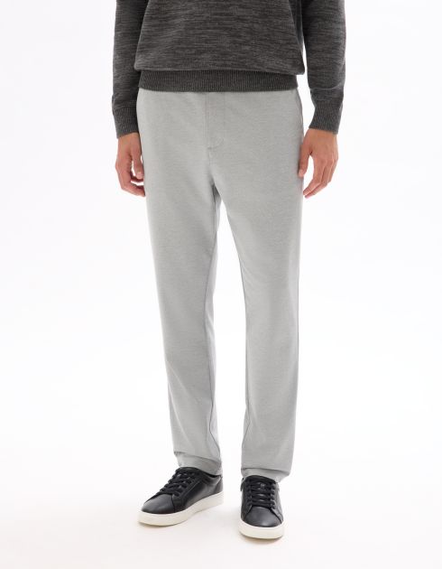 Pantalon chino slim en jersey - gris clair