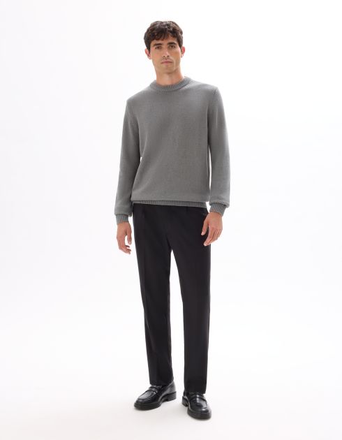 Pantalon chino straight stretch sergé - noir