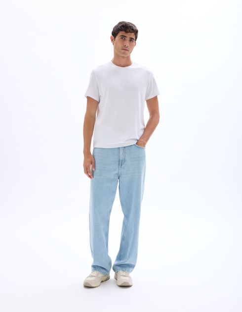 Jean baggy coton stretch - bleu clair