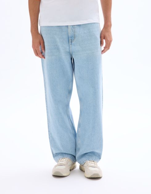 Jean baggy coton stretch - bleu clair