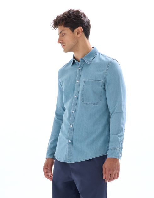 Chemise regular en jean 100% coton - bleu