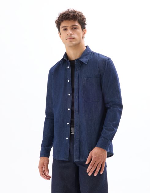 Chemise regular en jean 100% coton - marine