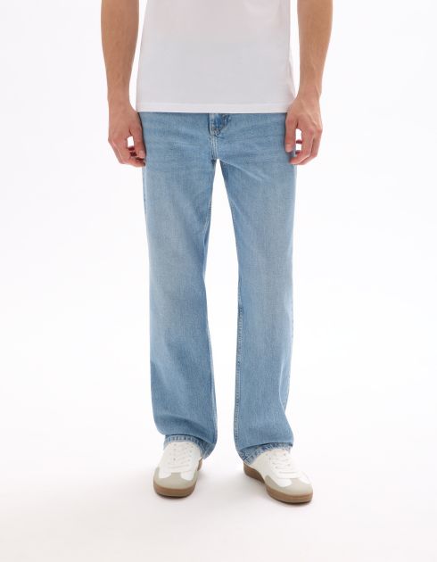 Jean C.75 loose coton stretch 3 longueurs - bleu clair