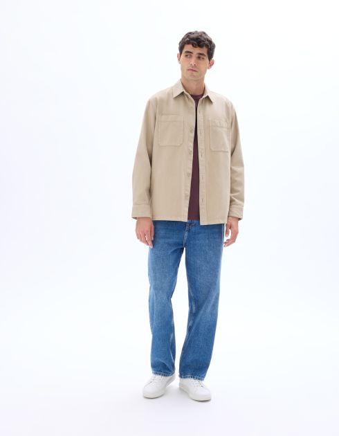 Surchemise teinte en pièce 100% coton - beige