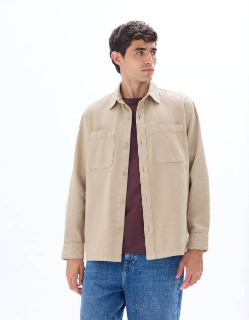 Surchemise teinte en pièce 100% coton - beige
