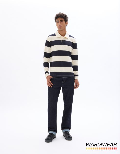 Jean straight Thermolite coton stretch - marine