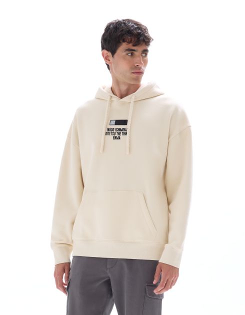 One Piece - Sweat à capuche oversize beige
