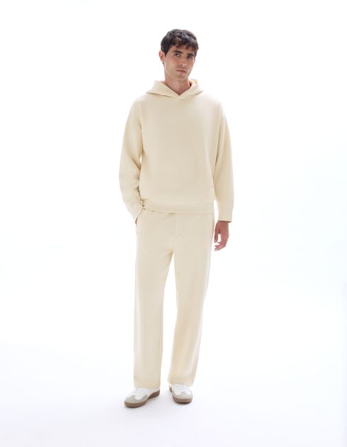 Sweat oversize à capuche uni - beige