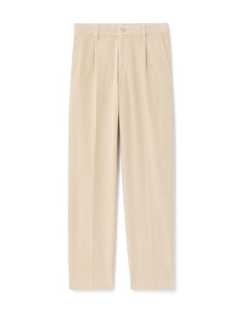 Pantalon chino straight en velour - blanc