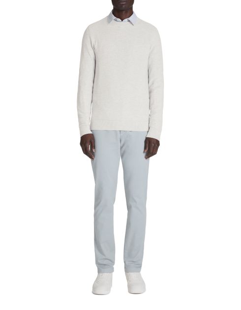 Pull à col rond en coton - gris chiné