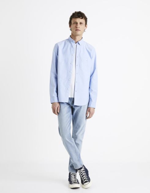 Chemise regular oxford 100% coton - bleu ciel
