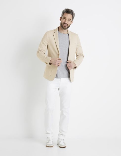 Pantalon chino slim twill stretch - blanc