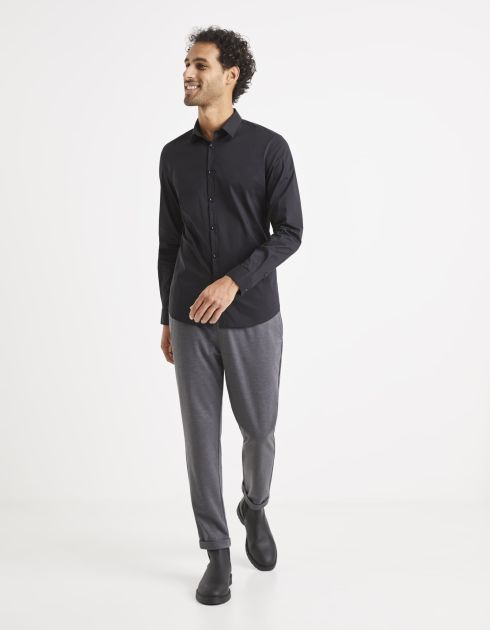 Chemise extra slim en coton mélangé