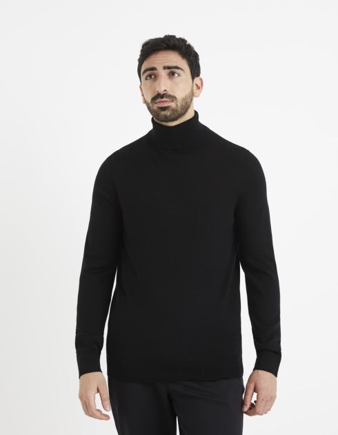 Pull col roulé 100% laine mérinos extra fin