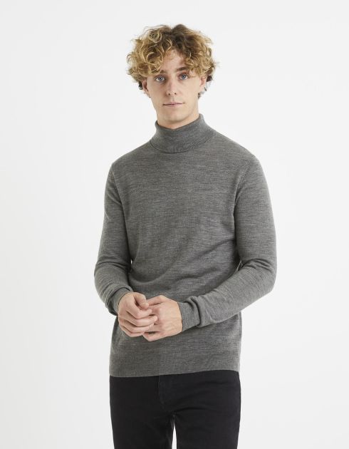 Pull col roulé 100% laine mérinos extra fin