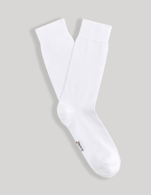 Chaussettes hautes en coton mélangé - blanc