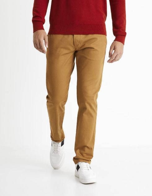 Pantalon chino slim twill stretch - caramel