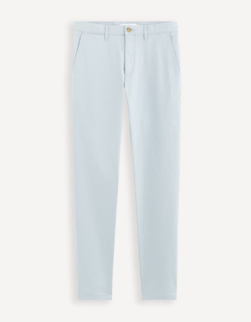 Pantalon chino slim twill stretch - bleu
