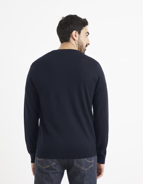 Pull col rond 100% laine mérinos extra fin