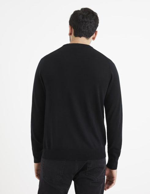 Pull col rond 100% laine mérinos extra fin